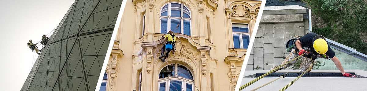 Покраска фасада небольшого офисного здания. Московская область